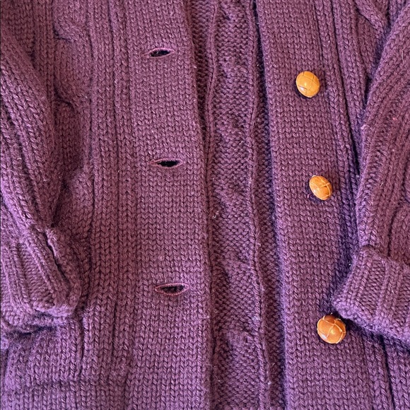 Ralph Lauren Maroon Cable Knit Sweater - Picture 2 of 4